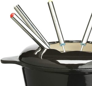 Juego de <span class=keywords><strong>fondue</strong></span> de chocolate con queso, gran oferta, <span class=keywords><strong>olla</strong></span> de <span class=keywords><strong>fondue</strong></span> de <span class=keywords><strong>hierro</strong></span> fundido de Color rojo - Product Image 4