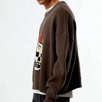 Pull jacquard avec logo personnalisé 100% coton décontracté et ample pour homme
