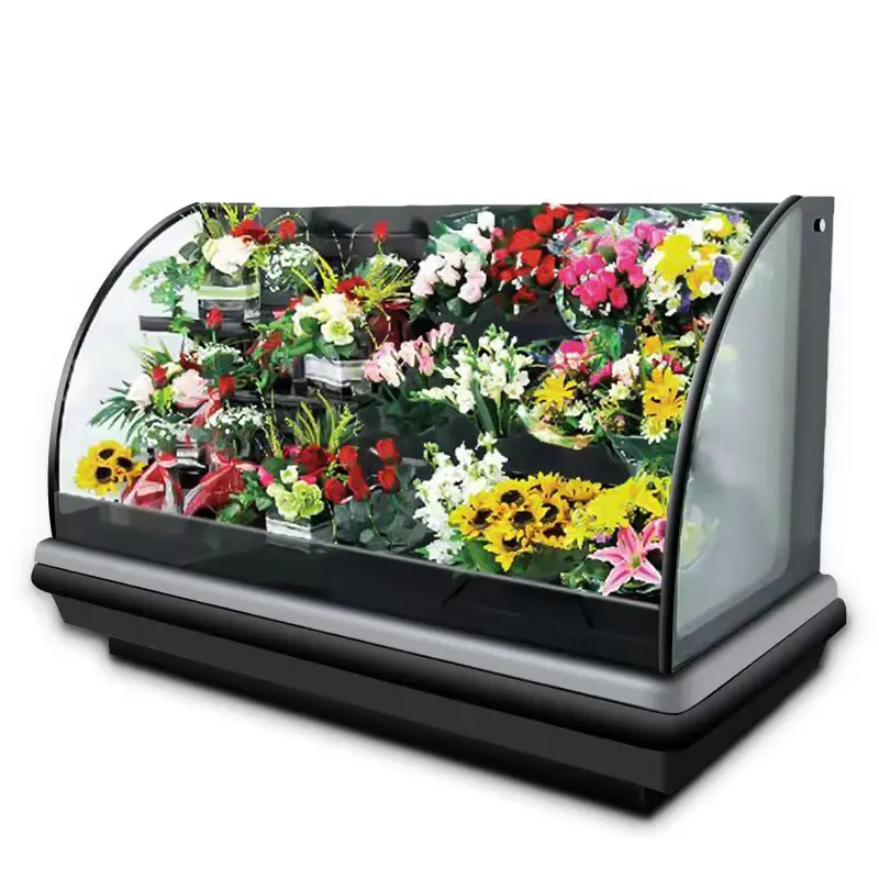 Nouveau produit grande fleur réfrigérateur vitrine fleur réfrigérateur pour magasin de fleurs forme spéciale carré personnalisé