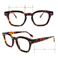 Lunettes Optiques Classiques de Haute Qualité en Acétate Effet Écaille de Tortue, Style Rétro Vintage avec Rivets, Verres de Démonstration Inclus, Unisexe pour Usage Quotidien