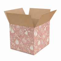 Boîte en carton ondulé rose terre cuite personnalisée pour Noël, emballage cadeau imprimé pour les marques de boîtes d'expédition de détail et de gros pour les fêtes
