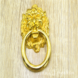 Golden Lion Head Cabinet <b>Door</b> Handle Zinc Alloy Die Casting Traditional Style Ring Shape Surface Decoration Durable - Product Image 1
