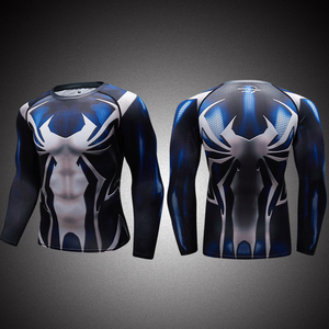 Cody Lundin Gym <strong>Clothes</strong> Men Polyester Spandex T Shirts <strong>Spiderman</strong> Compression Long Sleeve T Shirt - Product Image 5