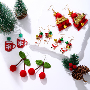 Pendientes Navideños de Aleación con Diseño Creativo y Exquisito de Campana, Reno y Galleta de Jengibre, Populares para Exportación {Pendientes para <span class=keywords><strong>Mujer</strong></span>} - Product Image 3