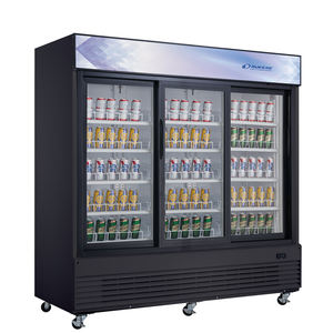 Réfrigérateur droit à 3 portes en verre réfrigérateur d'exposition de boissons froides commerciales supermarché grand refroidisseur de boissons utilisé - Product Image 1