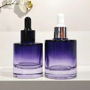 Aceite Esencial para el Cabello en Color Degradado Púrpura, Azul, Naranja y Verde, Botella de Vidrio con Gotero de 30 ml, Botella Personalizada con Serigrafía - Product Image 1