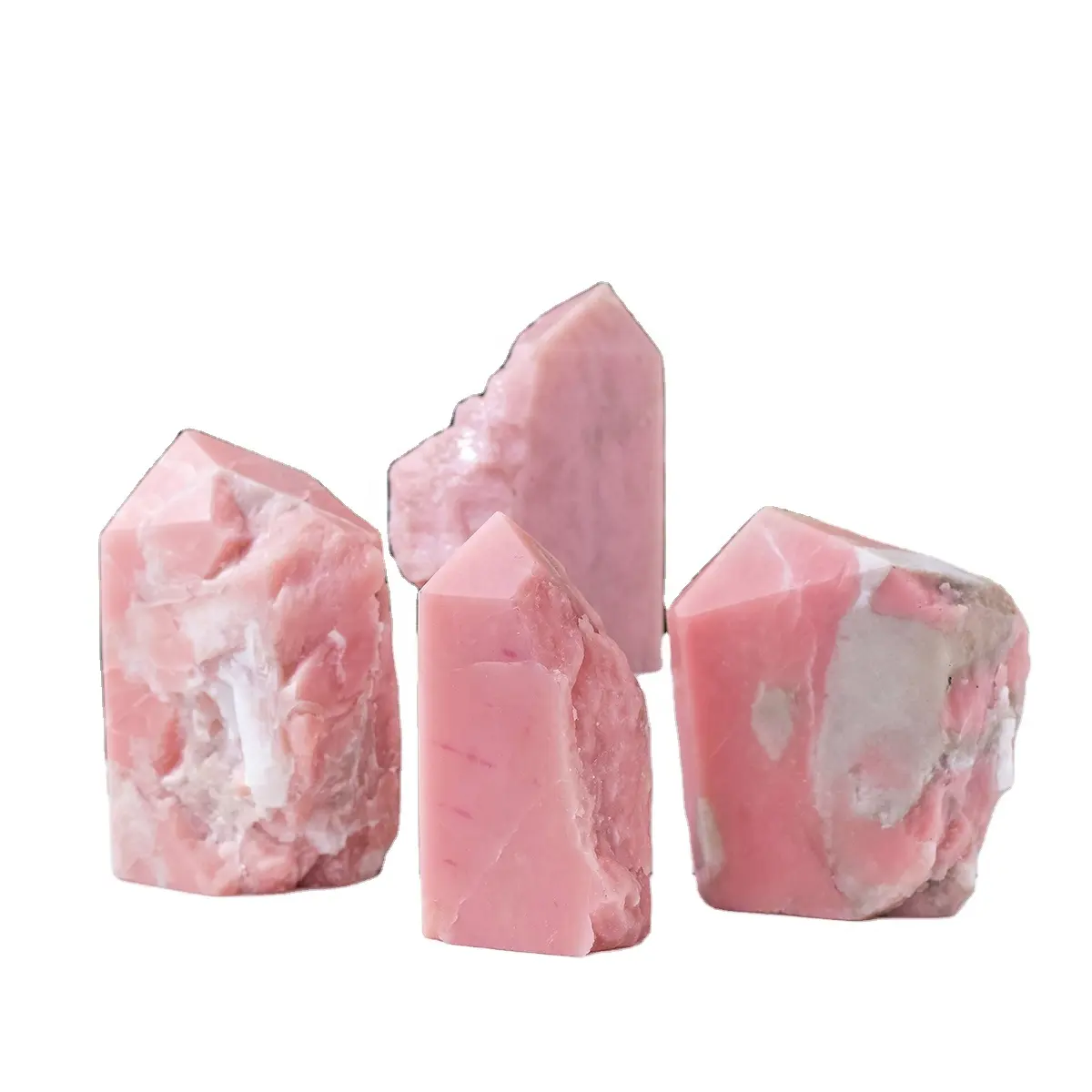 Tinh thể tự nhiên bán buôn màu hồng OPAL bốn bên điểm cho trang trí & Quà Tặng