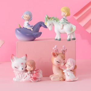 Yu Mo Ancient Legends Blind Box Figurines en résine en forme d'animaux Décoration de bureau créative Cadeau pour étudiants Anniversaire - Product Image 1