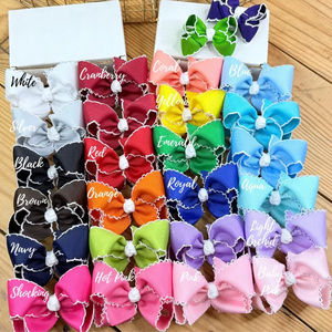 Fiocchi per capelli eleganti con punto <span class=keywords><strong>di</strong></span> luna per bambine eleganti accessori per capelli per bambini in poliestere - Product Image 2