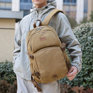 Student <b>Backpack</b> Khaki 14 In Computer Interlayer Unisex For Junior High High <b>School</b> College Students Leisure Travel - Product Image 4