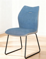 Chaise de salle à manger sans accoudoirs à dossier haut en tissu de haute qualité au design moderne avec pieds en métal