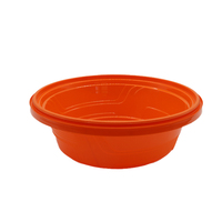 Boîte alimentaire ronde en plastique avec couvercle transparent, micro-ondable, jetable, pour plats à emporter