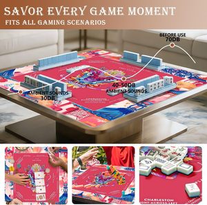 Tapis de jeu antidérapant pour cartes de mahjong, poker, <span class=keywords><strong>dominos</strong></span> avec motif de dragon chinois, art oriental, réduction du bruit, couverture de table - Product Image 3