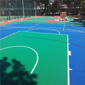 Colorful line marking outdoor tennis court pickleball courts flooring logo painted