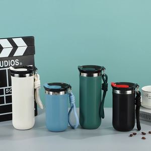 Vaso Térmico de Acero Inoxidable con Logotipo Personalizado, 350ML/500ML, Recubrimiento en Polvo, Aislado, Antiderrames, para Viajes, con Asa de Cuerda, Ideal para Negocios - Product Image 1