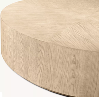 Table basse ronde MACHINTO en chêne américain, table à thé pour salon, base en acier inoxydable, personnalisable, mobile, décorative, écologique