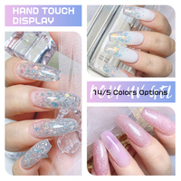 Fournisseur professionnel d'ongles Deroi paillettes acrylique constructeur Gel pour ongles Logo personnalisé Gel UV constructeur Extension pour Salon de manucure