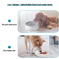 Distributeur d'eau et de nourriture pour animaux de compagnie multifonctionnel pour les voyages en voiture, filtre 3L, bol d'eau pour chien détachable anti-fuite avec bol à alimentation lente