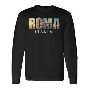 Camiseta de Manga Larga Coliseo de Roma, Italia, Unisex, Cuello Redondo, Impresión Digital, Promocional para Adultos - Product Image 1