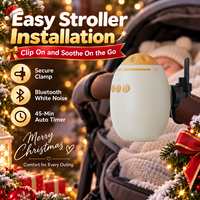 Cadeau de Noël : Balancelle Rechargeable pour Bébé avec Bruit Blanc, Bluetooth, Minuteur 45 Min, Apaisant Portable pour Poussettes