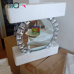 Assiettes de présentation rondes de 13 pouces en verre cristal orné de bijoux pour mariage - Product Image 4