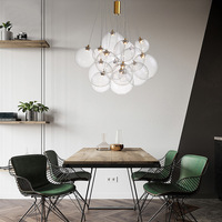 Lampe Décoration intérieure Lampe de luxe Led Classique Éclairage décoratif Boule à bulles Lustre en verre Rétro Bulles de savon Verre transparent