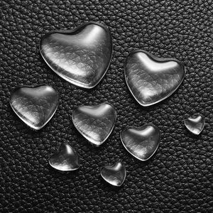 Cabochons en verre transparents en forme de cœur à dos plat de 8-30 mm, cabochons en cristal clair, camées pour la fabrication de bijoux DIY, fournitures V1007 - Product Image 1