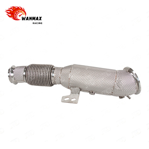 Downpipe in Acciaio Inox ad Alte Prestazioni per Motore <span class=keywords><strong>BMW</strong></span> B58 3.0T - Tubo Anteriore con Connessione a Giunto Sferico, Opzione Catalizzatore ad Alto Flusso - Product Image 1