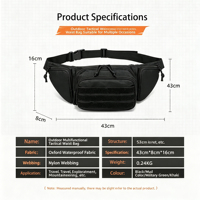 Maßgefertigte Unisex Taktische Outdoor MOLLE Nylon Hüfttasche mit Reißverschluss Wasserdicht EDC-Schutz für Wandern, Jagen, Laufen, Fitness