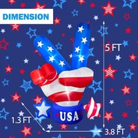 Ballon gonflable en forme de V pour la fête de l'Indépendance, avec lumières LED, décoration lumineuse pour la pièce et ornement de jardin extérieur, vente en gros d'usine