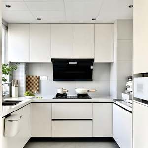 Gabinetes de Cocina de Lujo Duraderos, Modernos, de Madera, Gabinetes de Cocina Negros y Encimeras - Product Image 2