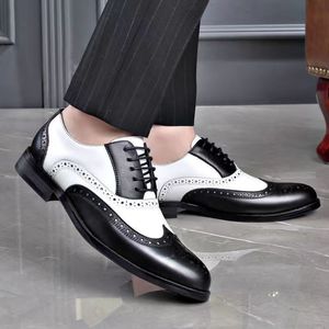 Zapatos Formales de Negocios para Hombre, Estilo Británico, con Cordones, Punta Cuadrada, Ligeros, Transpirables, Antideslizantes, con Parte Superior de Cuero para Jóvenes - Product Image 4