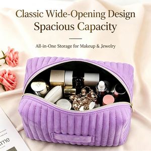 Custom Velvet Large-Capacity Makeup <b>Bag</b>, Travel Storage Pouch, Cosmetic Organizer Perfect for <b>Bridesmaids</b>, Parties and Birthdays - Product Image 4