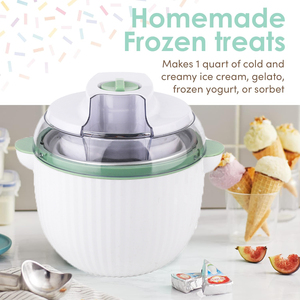 1.5 quart tự động dễ dàng tự chế điện <span class=keywords><strong>Ice</strong></span> <span class=keywords><strong>Cream</strong></span> maker, sữa chua đông lạnh, sorbet, Gelato điều trị, với công thức nấu ăn, bạc hà - Product Image 3