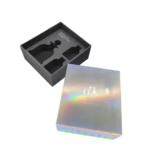 Creative 6 seconds to fall off automatically open the silver card hot silver perfume packaging box with EV inner pad protection