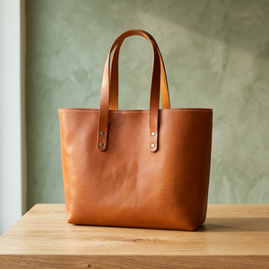 Bolso de Mano de Cuero Genuino para Mujer, con Correa Cruzada, Ligero, Estilo Clásico, Casual, para Uso Diario, con Cierre de Cremallera y Dos Asas - Product Image 1
