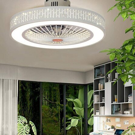 New Square Bedroom Ceiling Led Fan DC Ventilador Remote Control Led Light Ceiling Fan