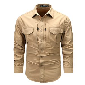 Camicia Tattica da <span class=keywords><strong>Uomo</strong></span> a <span class=keywords><strong>Maniche</strong></span> <span class=keywords><strong>Lunghe</strong></span> Impermeabile ad Asciugatura Rapida per Escursionismo, Arrampicata, Caccia, Formale e Casual - Product Image 6