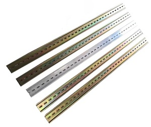 Riel DIN de acero o aluminio para gabinete de servidor IA, riel industrial de acero con orificios fijos para C45, plateado/dorado - Product Image 6