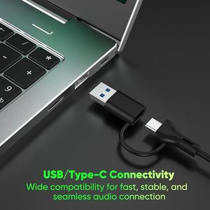 Altavoces para computadora INGA con micrófono desmontable, barra de sonido USB Plug-and-Play con iluminación dinámica, modos de juego/<span class=keywords><strong>música</strong></span>, compatibles con - Product Image 5