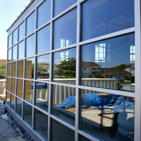 Mur-rideau en verre intégral à cadre dissimulé Meidoor, remplacement pour bâtiment commercial avec verre feuilleté à faible émissivité