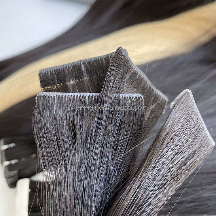 Wholesale Remy Virgin Hair Double Drown Cuticle Aligned Skin Thin PU Tape Inject Invisible Seamless Genius Weft Hair Extension