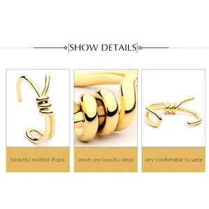 Top Sales Elegant Knot Cuff Bracelet Gold Color Bangle Bracelets For Women Bangles Jewelry Wholesale Pulseiras