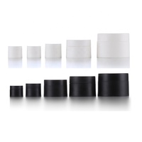 Livraison rapide pot de crème en plastique à paroi épaisse 10g 15g 30g 50g pots cosmétiques en plastique rond noir mat
