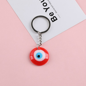 Llavero de Ojo Turco Rojo, Colgante de Resina con Forma de Estrella, Corazón y Óvalo, Cadena de Aleación de Zinc, Accesorio - Product Image 3