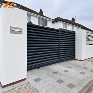 Portail à persiennes en aluminium incliné pour l'intimité de la zone de piscine et la protection contre le vent — Résistant aux projections de sel, revêtement poudré, certifié CE - Product Image 1