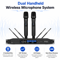 Système de microphone sans fil portable à double canal TK2000S-1, microphone sans fil UHF True Diversity pour spectacle sur scène