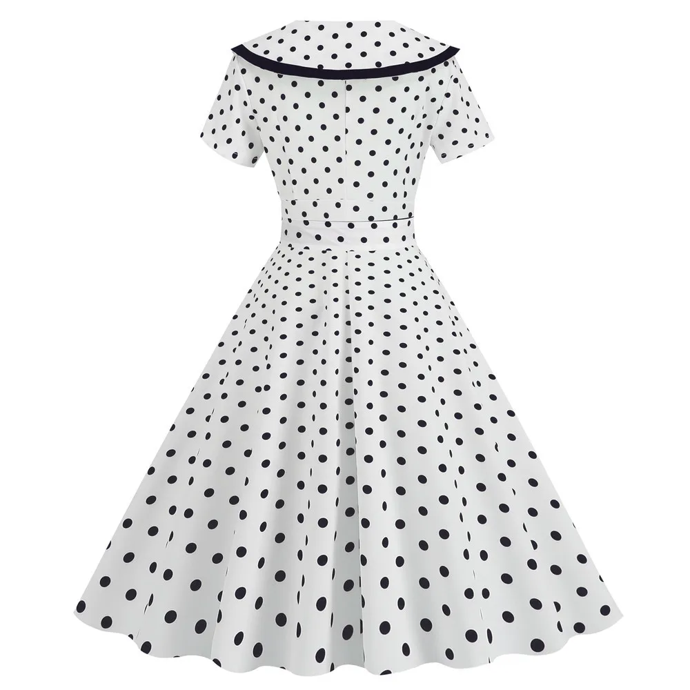 Vintage Polka Dot Dresses - Elegant Summer 50s 60s Style Vintage Polka Dot Dresses - Elegant Summer 50s 60s Style