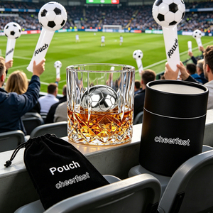 Nueva llegada: Bolas de hielo reutilizables con forma de balón de fútbol para whisky, con kit de un vaso para vino blanco - Product Image 2