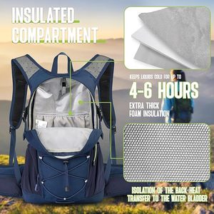 Sac à dos isotherme de randonnée ergonomique et ventilé avec sangle d'épaule respirante à boucle à sifflet pour le cyclisme et la course à pied - Product Image 3